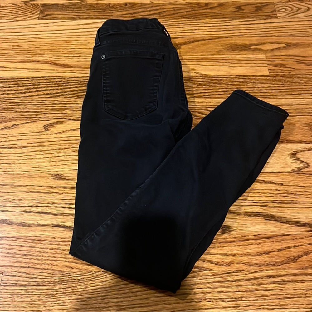 7 For All Mankind Woman’s black Ankle Skinny Jeans Size 25